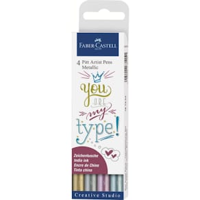 Tuschestift Faber-Castell PITT ARTIST PEN, 4 St., Metallic