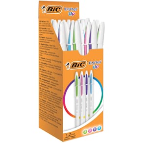Balpen Bic Cristal Up, doos 20 stuks, geassorteerde kleuren