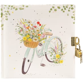 Tagebuch TURNOWSKY Flowery Bike, 96 Seiten, mit Schloss, Goldpräg