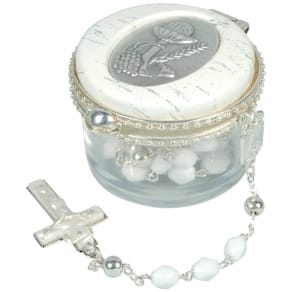 Rosenkranz, Glas, weiß