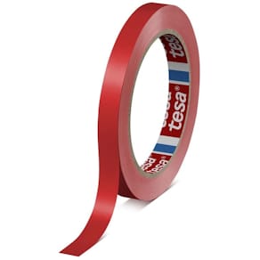 Pakketape tesa 60404 12 mm x 66 m, rød PVC, 67 µm, pk/12