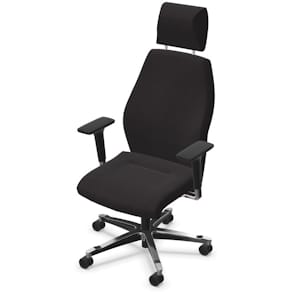 Arbeitsstuhl Dauphin Tec 24/7, Echtleder, Armlehnen, schwarz