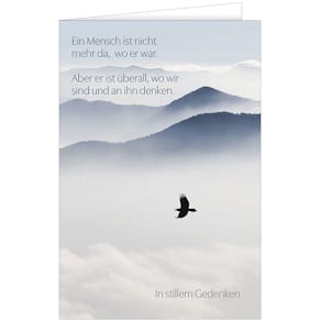 Trauerkarte, 11,5 x 17 cm, mit Umschlag