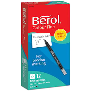 Fiberpenna BEROL Fine svart 12/fp