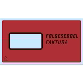 Følgeseddellommer genanvendt LDPE 235x130 mm rød/sort 1000 stk