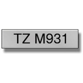 TZe tape 12mmx8m black/silver mat