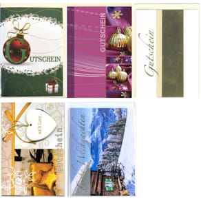 Grußkarte Apollo Weihnachtsgutscheinkarte, 10 Stück, sortiert, B6