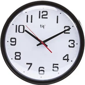 Väggklocka Tiq Svart, plastlins, Ø 35cm