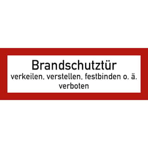 Schild MOEDEL Brandschutztür Folie, selbstklebend, 7,4 x 21,0 cm