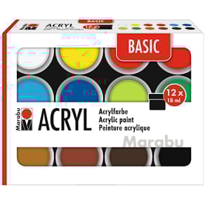 Acrylfarben-Set Marabu Basic Acryl, 12 St., sortiert