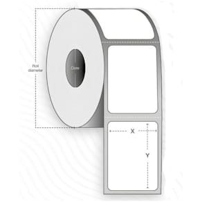 Thermoetiketten ZEBRA Z-Select 2000D, 57x32 mm, weiß, 12 Rollen à