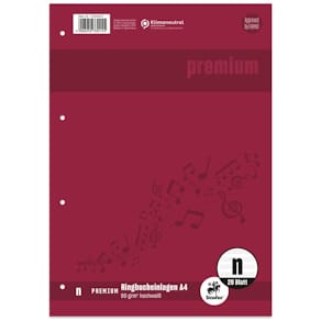 Ringbucheinlage STAUFEN Original, Notenlineatur, A4, 20 Blatt