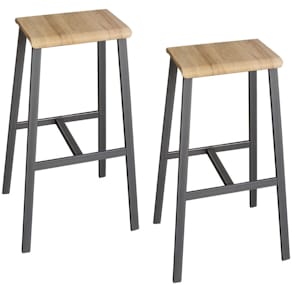 Barhocker HAMMERBACHER, 2er Set, Asteiche furniert, 77 cm