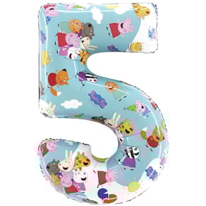 Folienballon GRABO Peppa Pig, Zahl 5, bunt, 66 cm