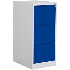 Hängeregistraturenschrank PHÖNIX SAFE FC, 3 Schubladen, grau/blau
