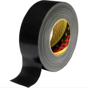 Tejp Textil Plastbelagd Svart, 25mm x 50m