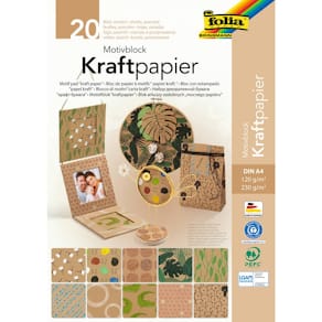 Bastelblock Folia A4 Packpapier, 20 Blatt, sortiert