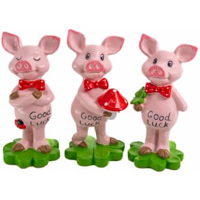 Glücksbringer Schwein auf Klee, 3-fach sortiert