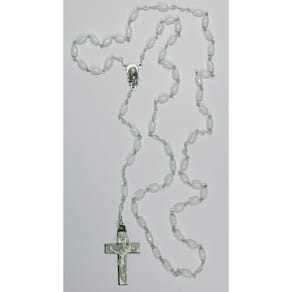 Rosenkranz Noname, Glasperlen, weiß