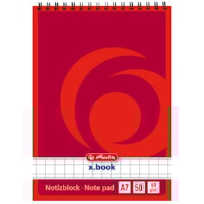 Spiralblock Herlitz, A7, 50 Blatt, kariert
