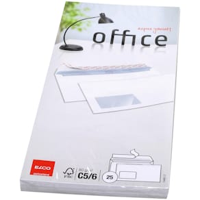 Briefumschlag Elco Office, C5/6 DL, hochweiß, haftklebend, mit F.