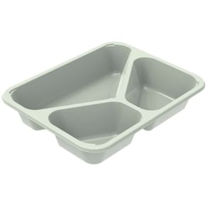 Plastbakke Færch 3-rums 1025 ml, hvid PET, 227x178x43 mm, 420 stk