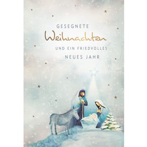 Weihnachtskarte Noname Doppeltext, geprägt, bunt, mit Umschlag