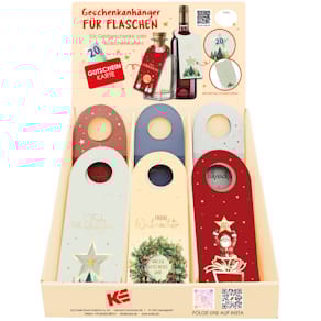 Flaschenanhänger, Weihnachten, sortiert