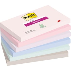 Notitieblok Post-it Super Sticky Soulful, 90 vel, 76 x 127 mm, 6 