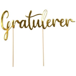 Kakepynt JOKER Gratulerer gull