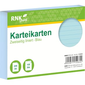Karteikarte RNK, A6, 100 St., blau