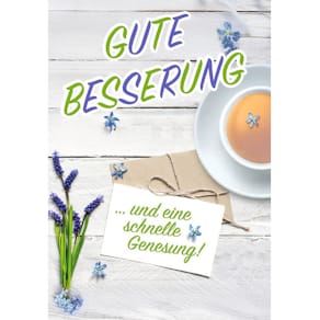 Genesungskarte KOMMA³, bunt, mit Umschlag