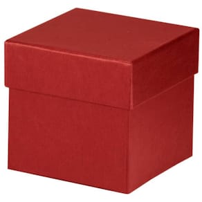 Geschenkkarton RÖSSLER Boxline, rot, quadratisch, 105 x 105 x 105
