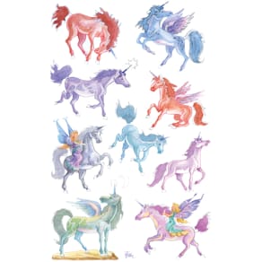 Schmucketiketten Avery Zweckform Kids Einhörner, bunt, 2 Bögen