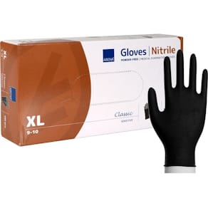 Nitrilhandske puderfri svart XL 100/fp