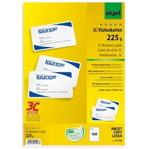 Visitkort Sigel 3C 225g 100st r.hörn