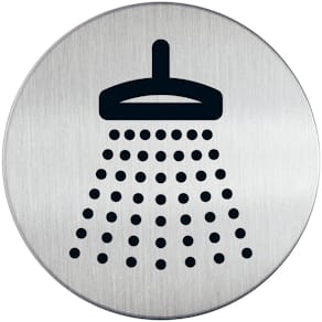 Hinweisschild Durable PICTO, Dusche, Ø 83 mm, metallic silber