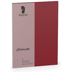 Briefkarte Rössler Coloretti, B6 hoch doppelt, 5 St., rosso
