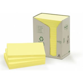 Haftnotizblock Post-it Recycling Notes Tower, 127x76 mm, gelb, 16