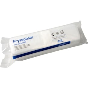 Fryseposer 32 µm 450x850 mm, LDPE, fødevaregodkendt, 20/rulle