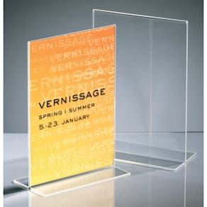Tischaufsteller Sigel, A5 hoch, glasklar, Acryl