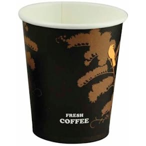 Kaffebæger 8 oz brun Fresh Coffee, single wall, 1000 stk