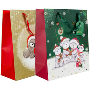 Geschenktragetasche DONAU Weihnachten, Kind Teddy