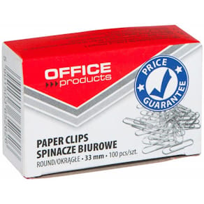 Papierklemmen, 33 mm, gegalvaniseerd, doos van 100 stuks