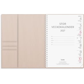 Burde Stor Veckokalender 2027 beige