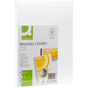 Einbanddeckel Q-CONNECT, glänzend, A4, weiß