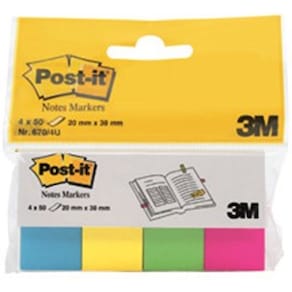 Post-it Märkflik 20x38 papper ass. neon (4)