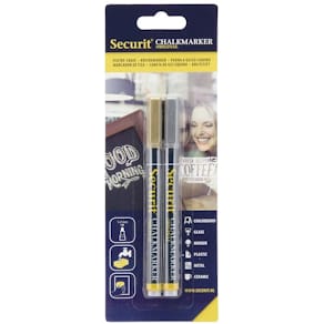 Kridtmarker Securit 1–2 mm metallic guld/sølv, 2 stk