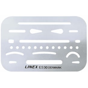 Lineal og sletmeskabelon Linex rustfrit stål, 30 cm, 2 dele