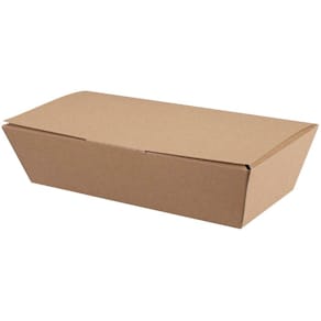 Pommes frites bakke pap brun 250x125x60 mm, 150 stk